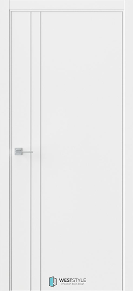 Межкомнатная дверь In 40 Белый матовый (ДГ) с алюминиевой кромкой