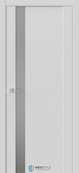 Межкомнатная дверь F28 Серый/ зеркало Графит (ДО)