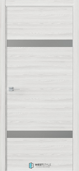 Межкомнатная дверь In 3 Клён айс/ Зеркало графит (ДО) с алюминиевой кромкой