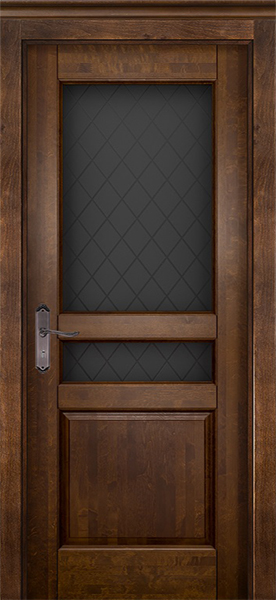 Межкомнатная дверь массив ольхи Гармония Античный орех/ Квадро (ДО)